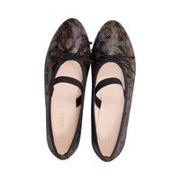 Apo Black Multi Floral Leather F25