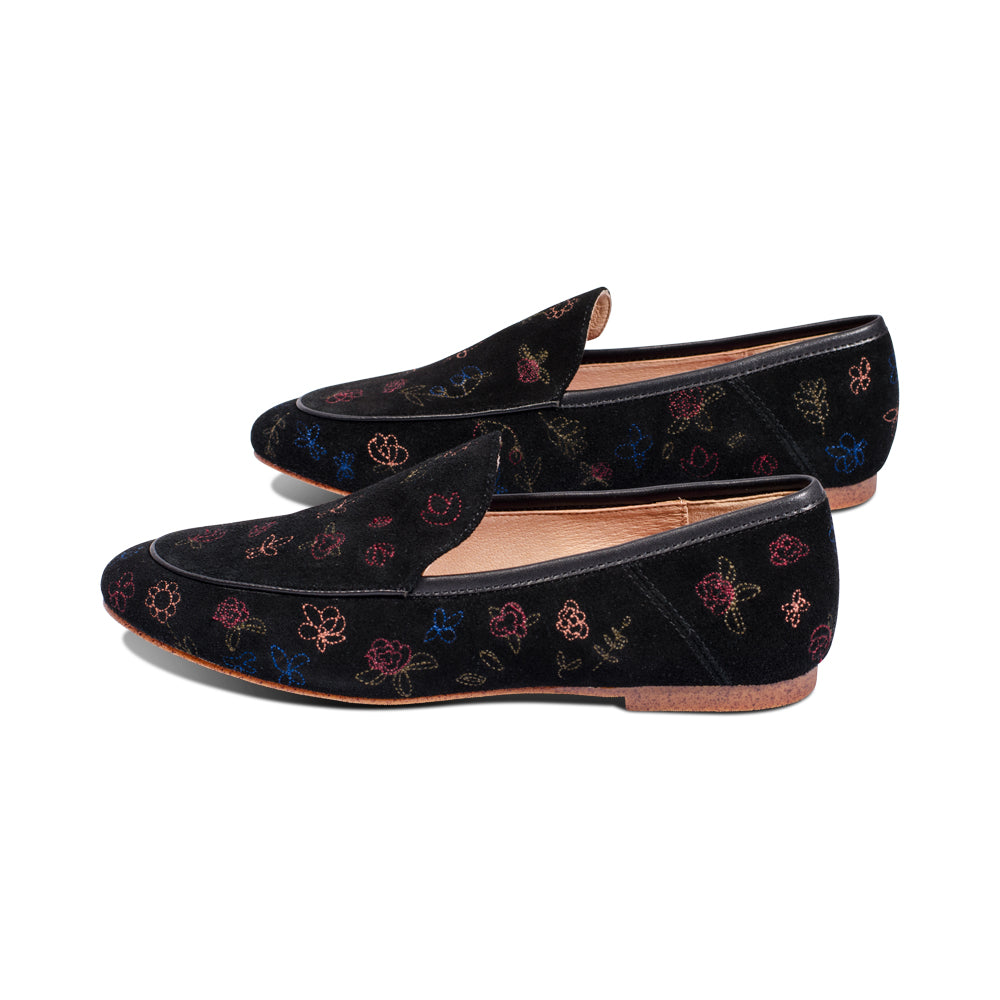 Ava Black Suede Multi F25