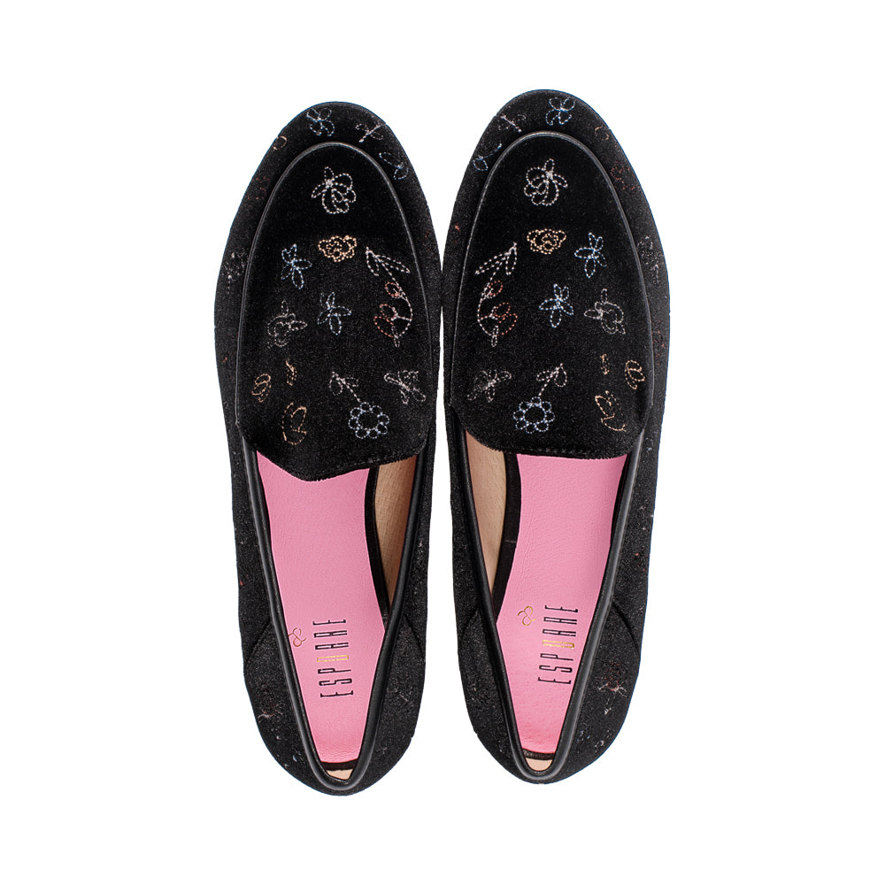 Ava Black Velvet Multi F25