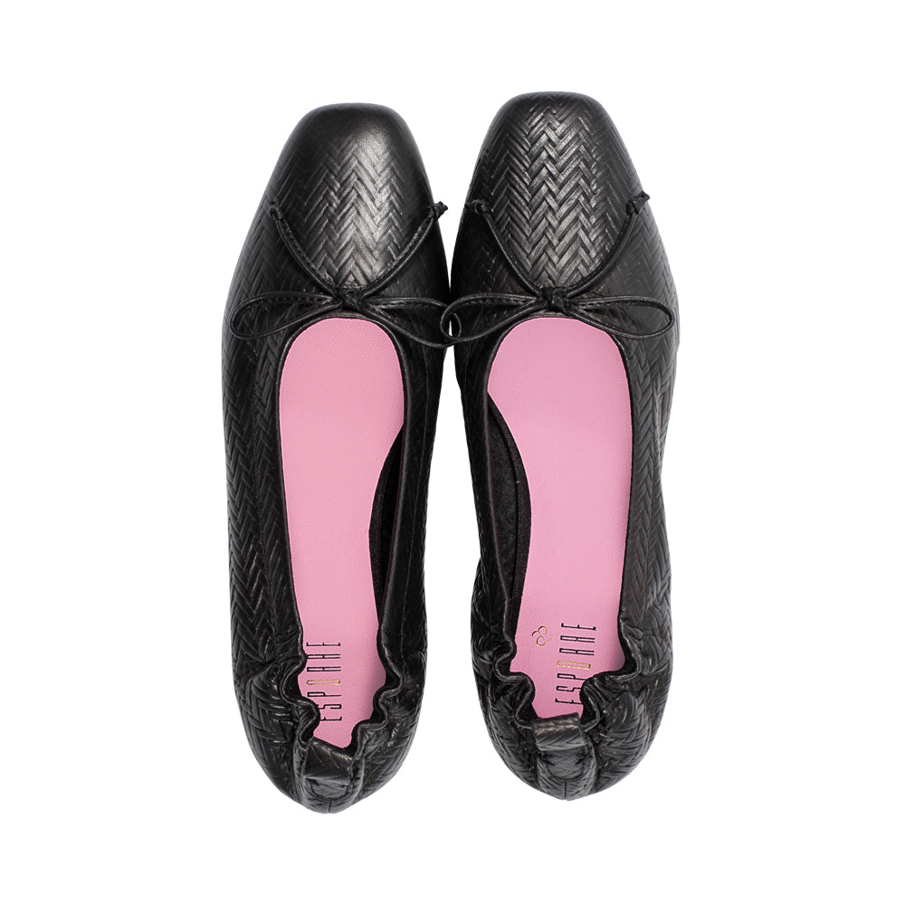 Barney Black Chevron Leather F25