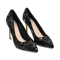 Bliss Black Flower Print Leather F25