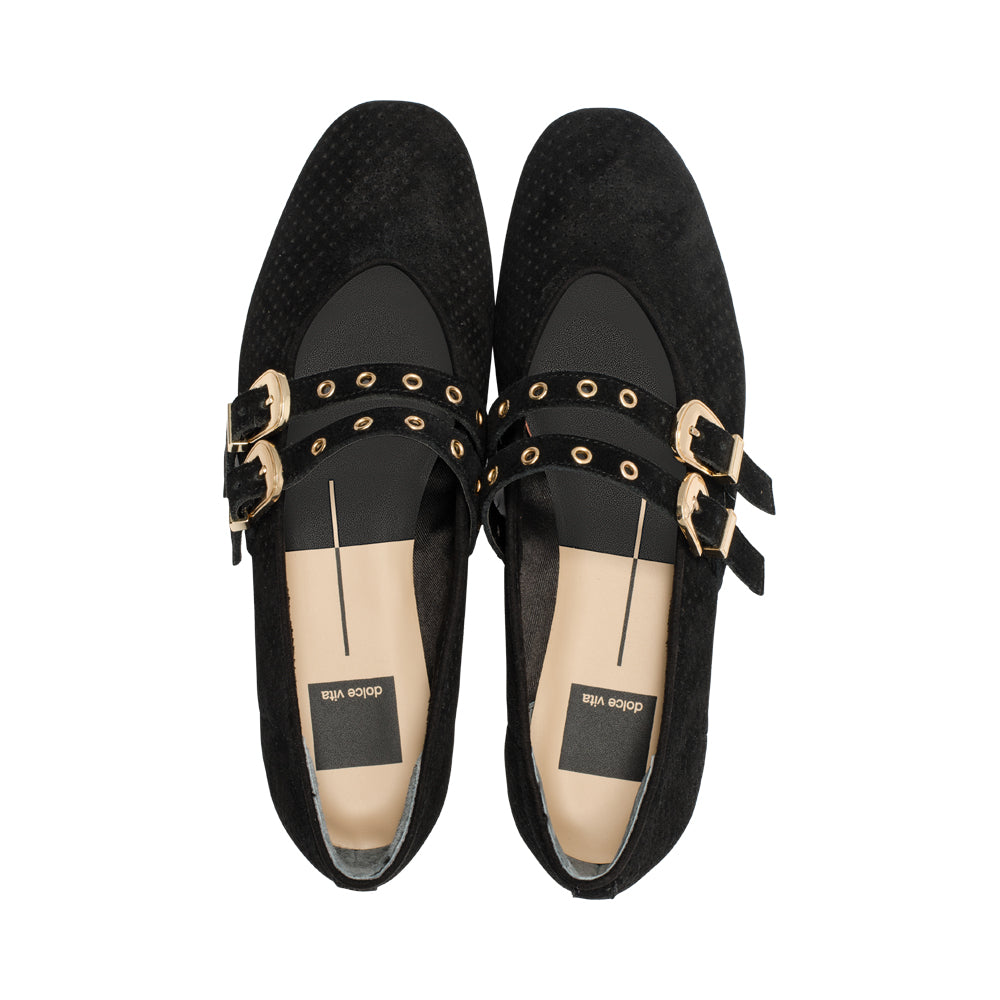 Boylan Black Perforated Suede F25