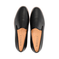 Brescia Black Leather / Zigzag Embossed F25