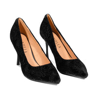 Carnation Black Paisley Velvet F25