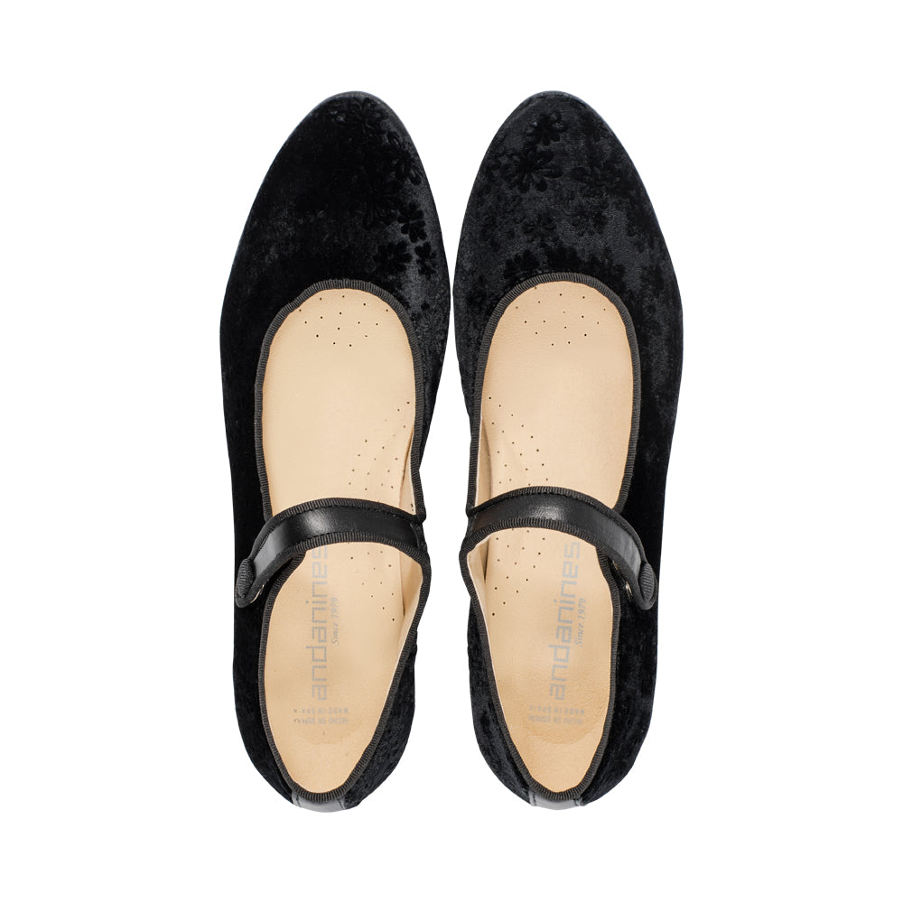 Crane Black Floral Velvet F25