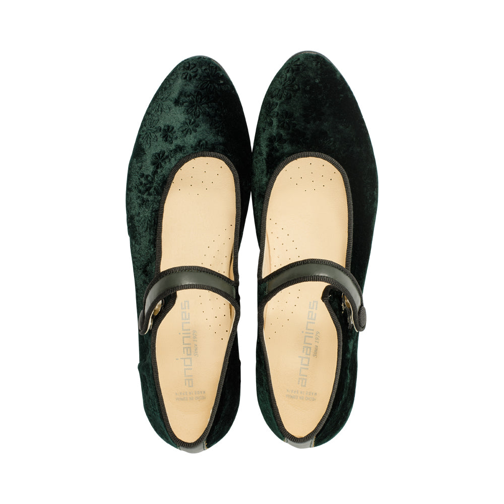 Crane Emerald Floral Velvet F25