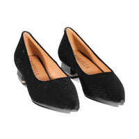 Daffy Black Criss Cross Velvet F25