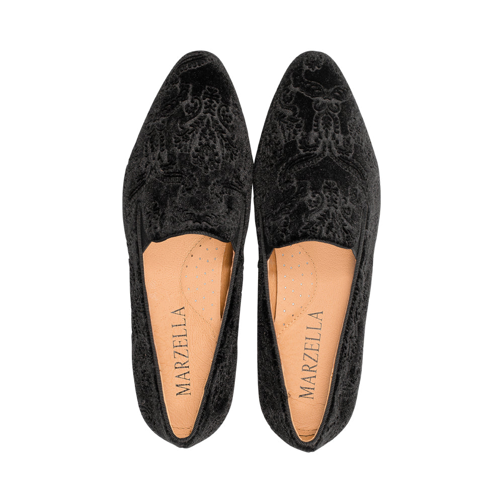 Flannel Black Paisley Velvet F25