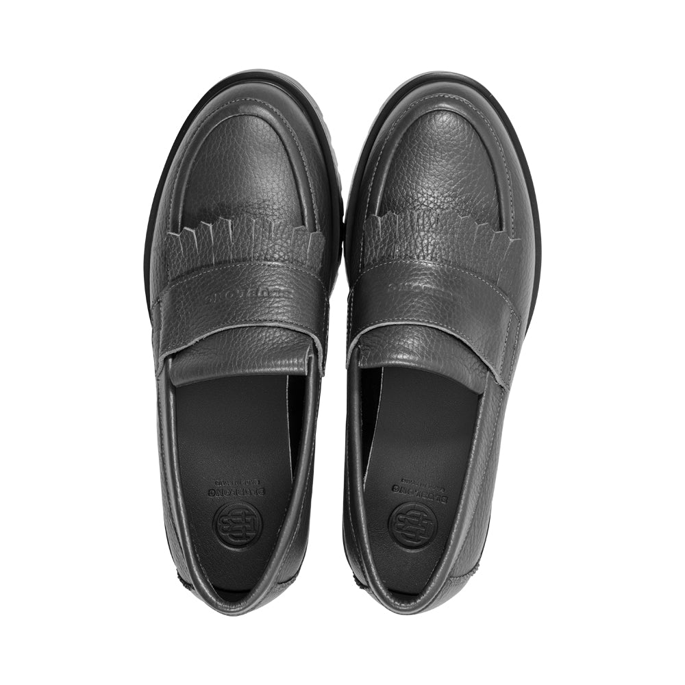 Halima Grey Pebble Leather F25