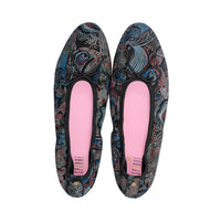 Hilda Black Multi Paisley Leather F25