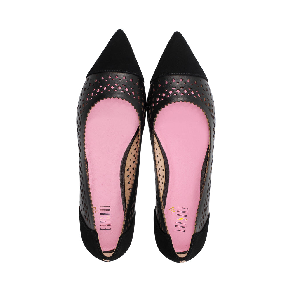 Inez Black Leather / Suede F25