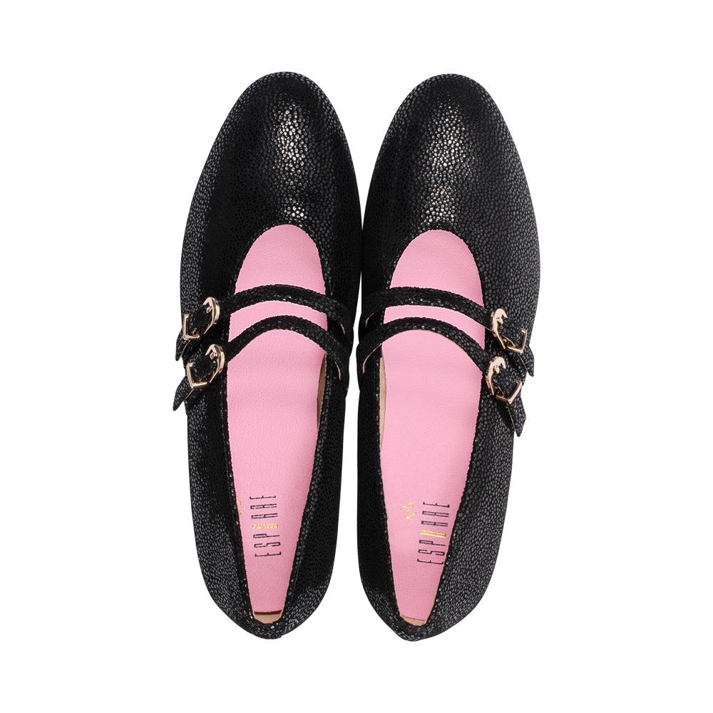 Kendel Black Shine Print Suede F25