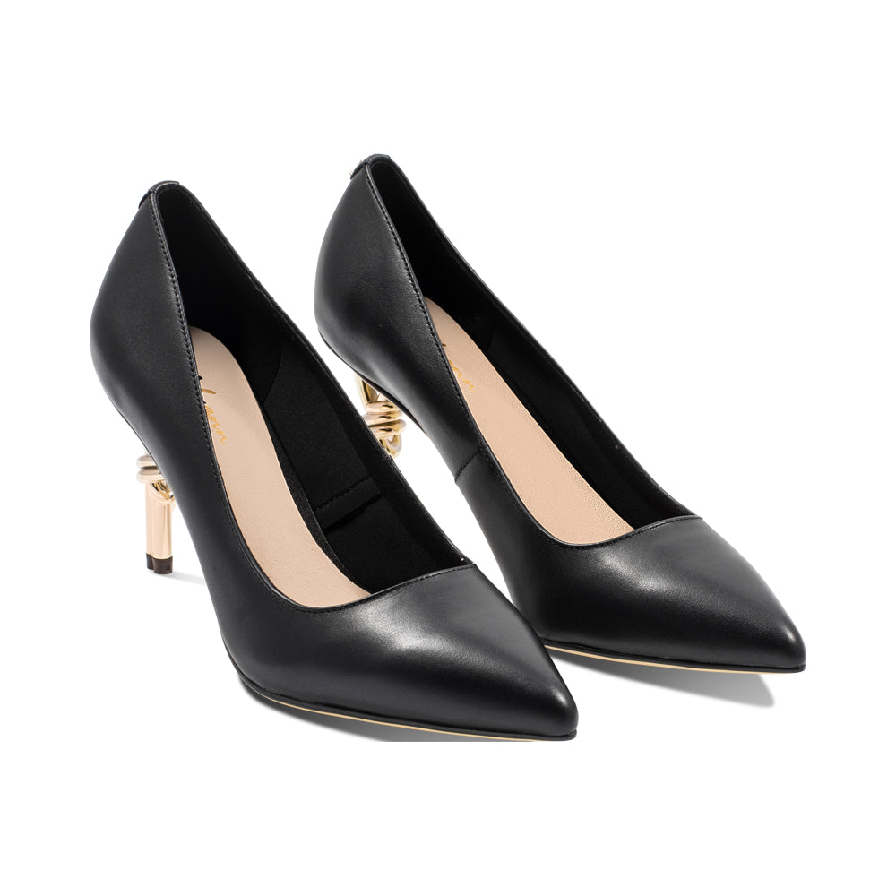 Knot Black Leather / Gold F25