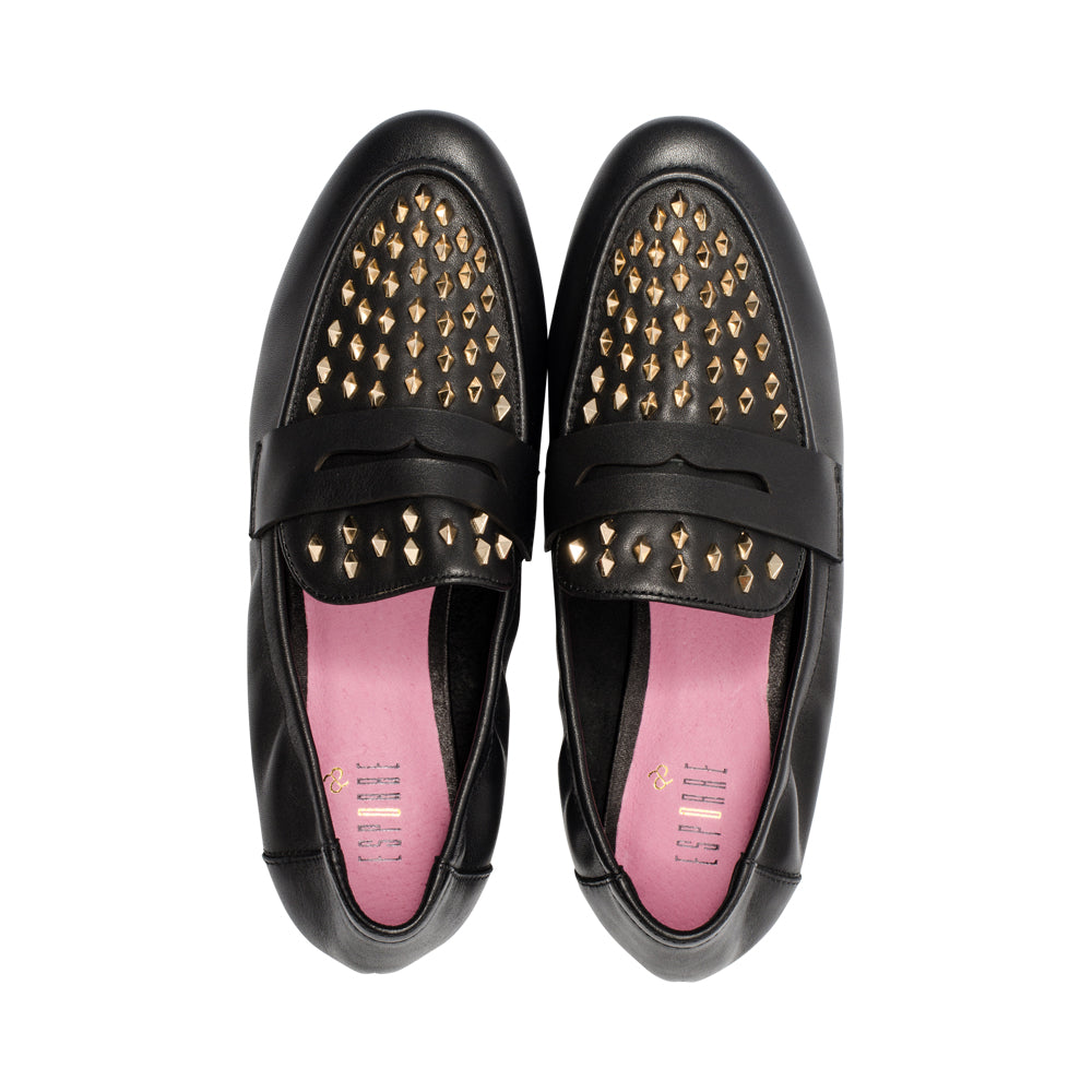 Nik Black Leather / Gold F25