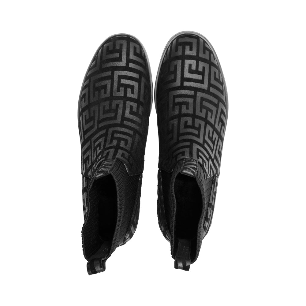 Peacock Black Geometric F25