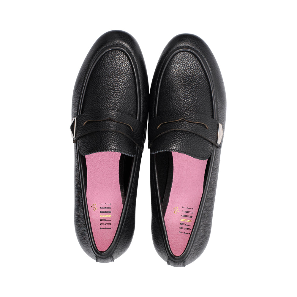 Pia Black Granulated Leather F25