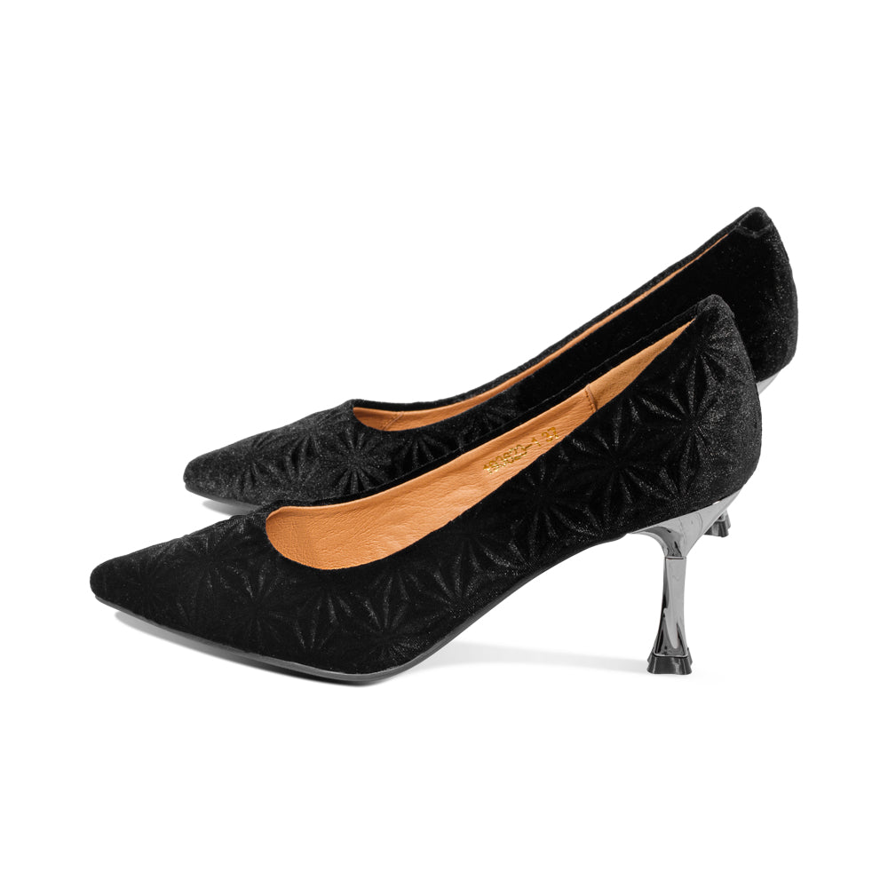 Feather Black Velvet Embossed F25