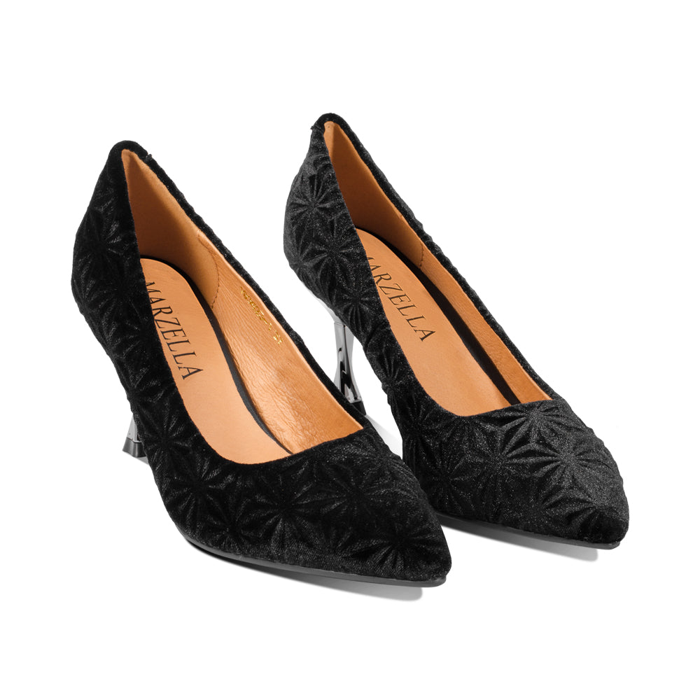 Feather Black Velvet Embossed F25