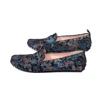 Riv Black Multi Designer Paisley Suede F25