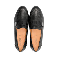 Snowdrop Black Zigzag Leather F25