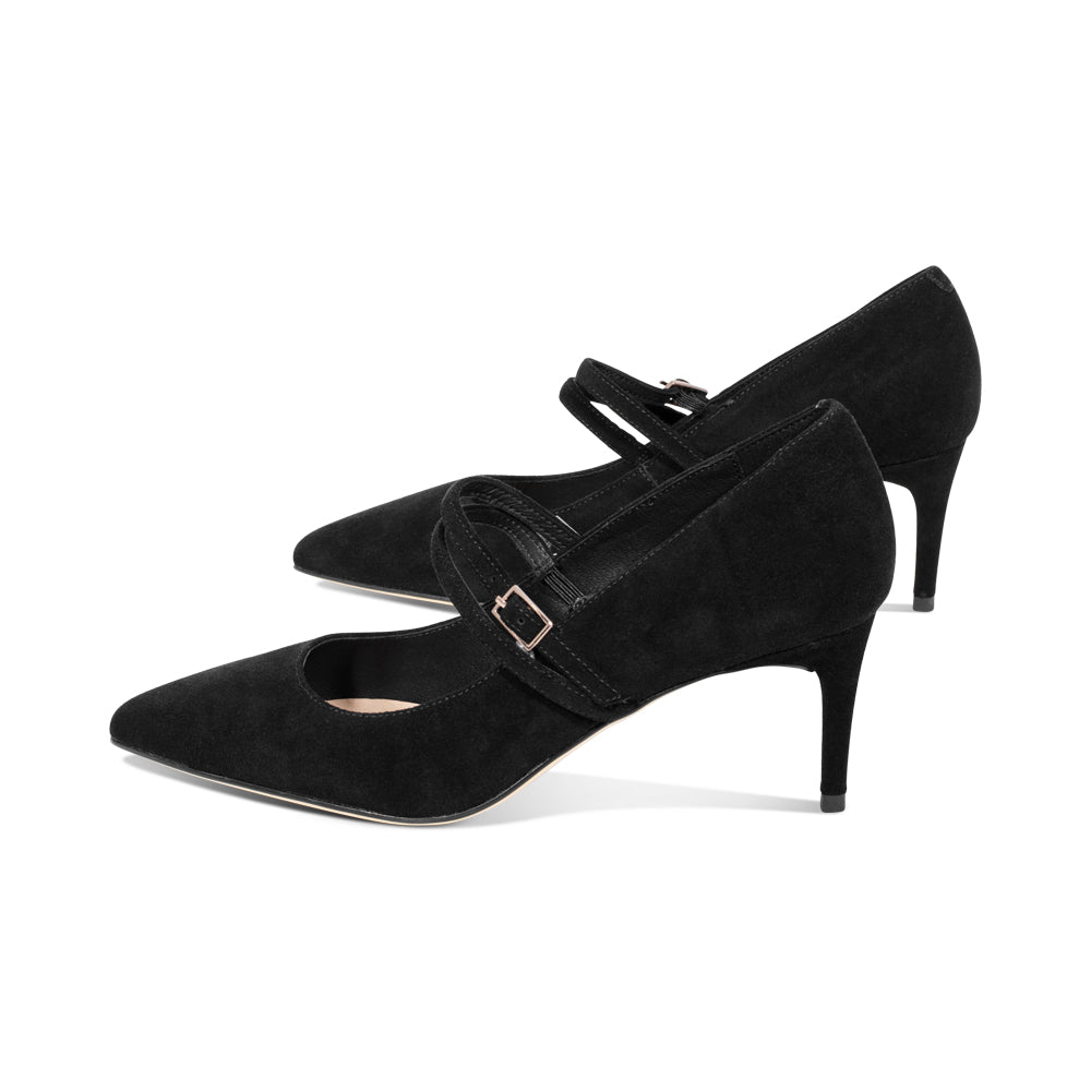 Winnie Black Suede F25