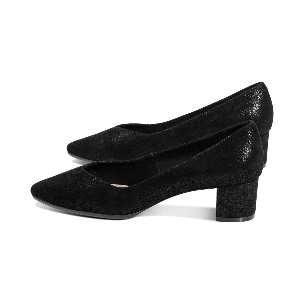 Witty Black Printed Suede F25