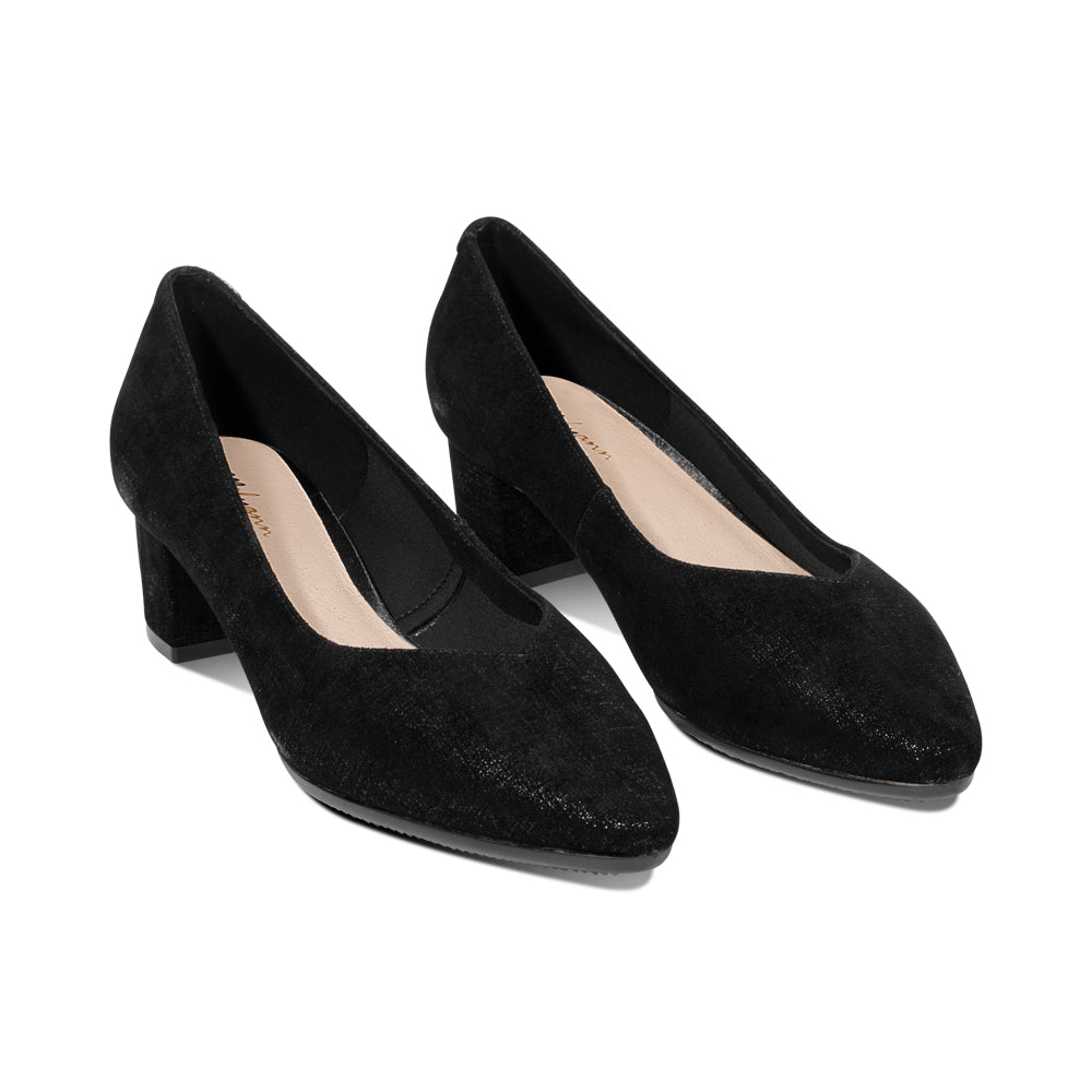 Witty Black Printed Suede F25