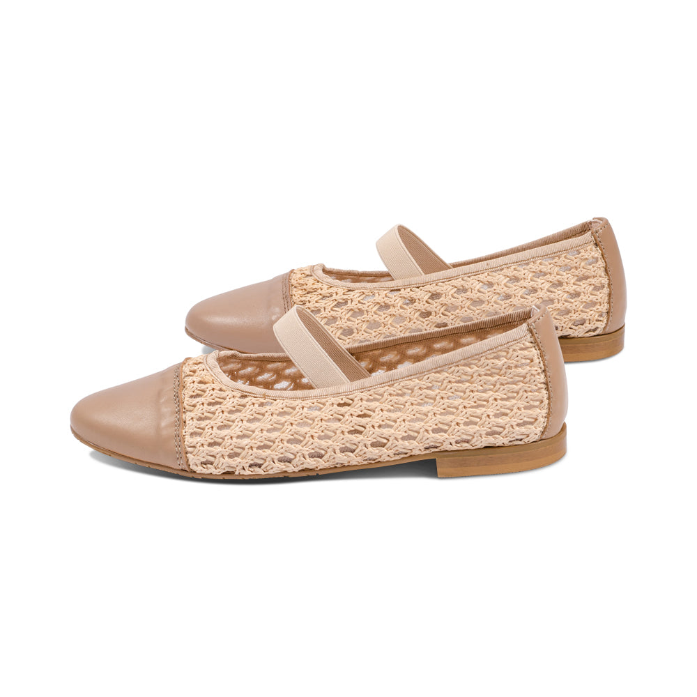 3087P Beige Raffia / Leather S25