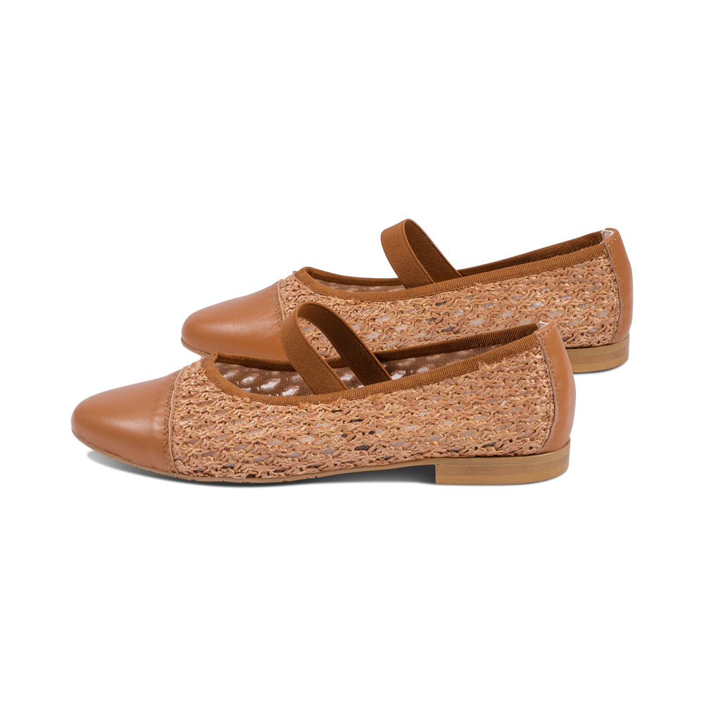 3087P Bran Raffia / Leather S25
