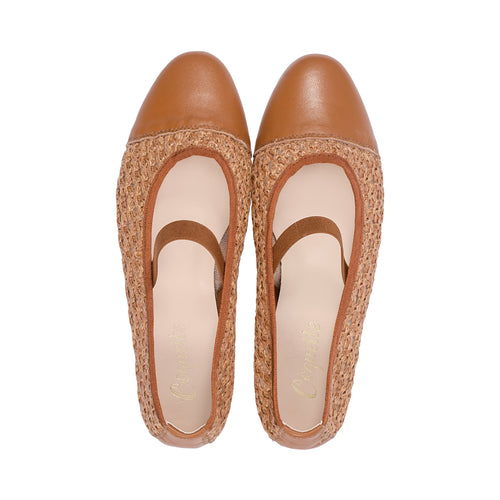 3087P Bran Raffia / Leather S25