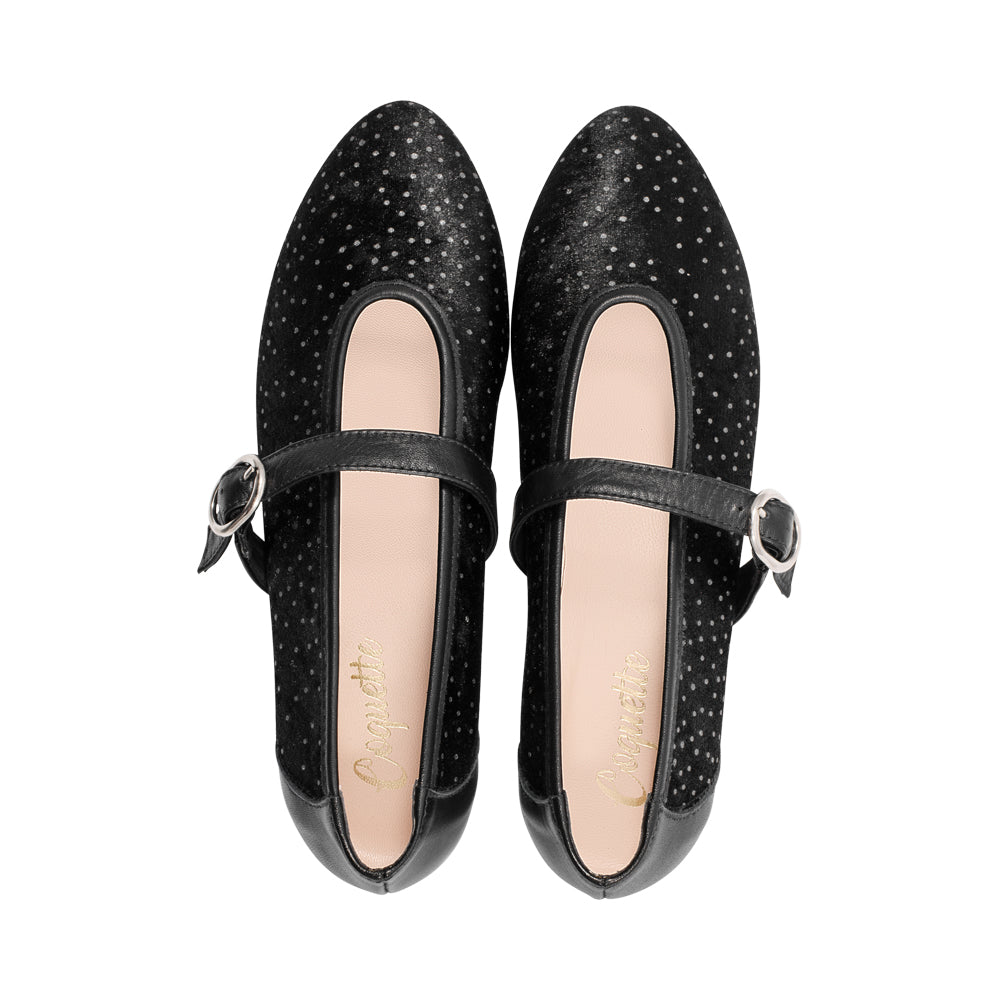 3091-S Black Polka Dot Velvet F25