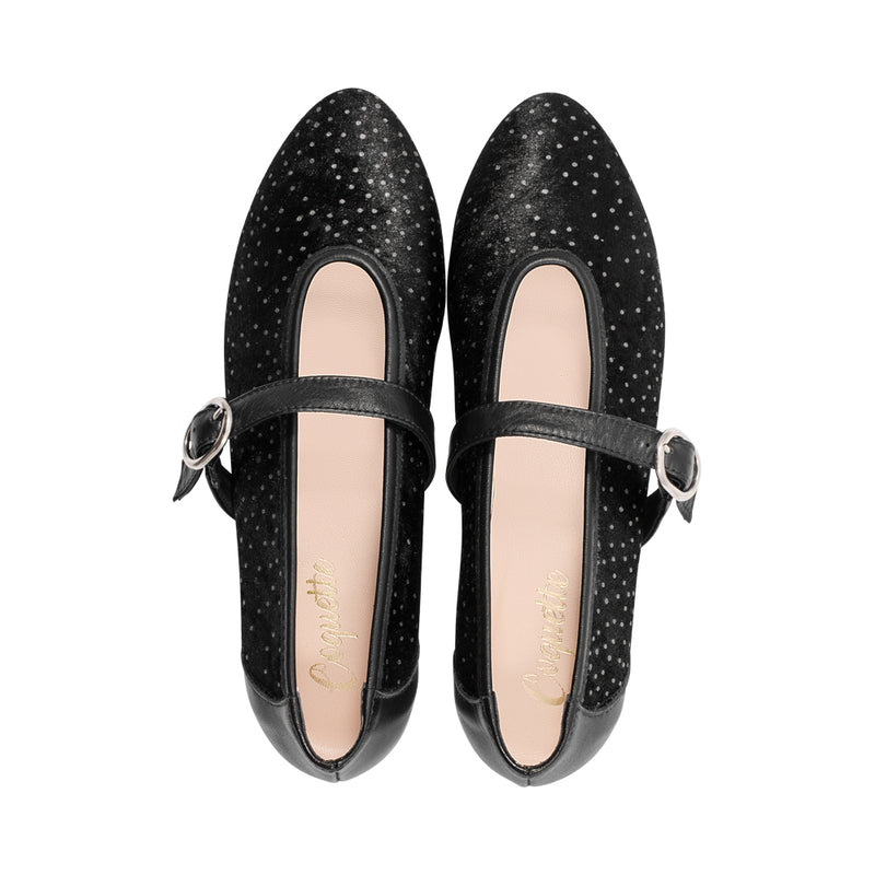 3091-S Black Polka Dot Velvet F25