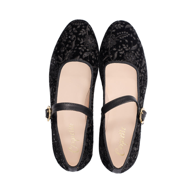 3500 Black Embroidered Velvet F25