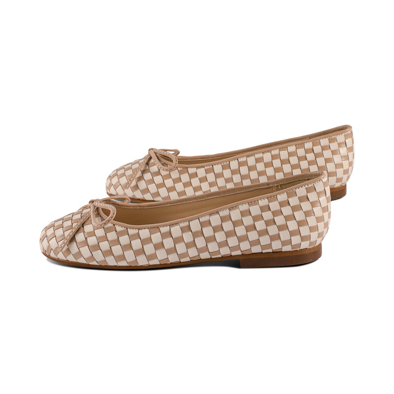 44033Al Nude / Cream Woven Leather S25