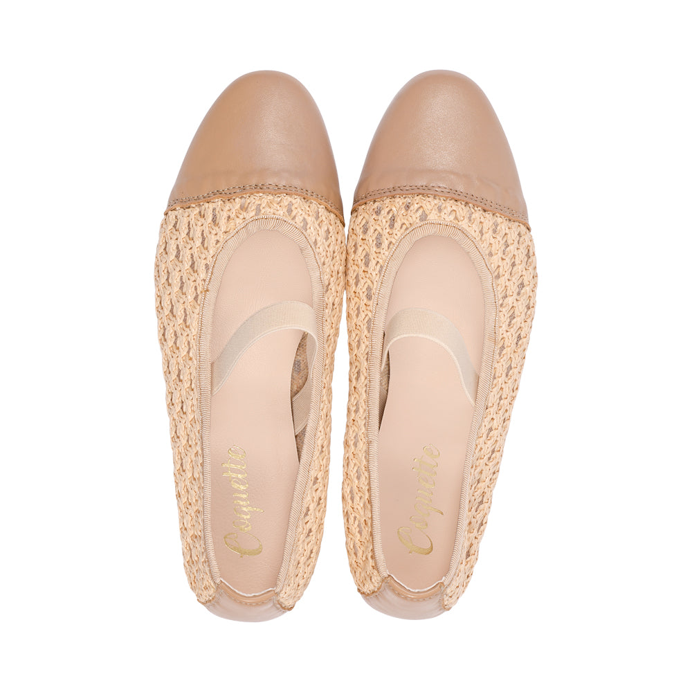 3087P Beige Raffia / Leather S25
