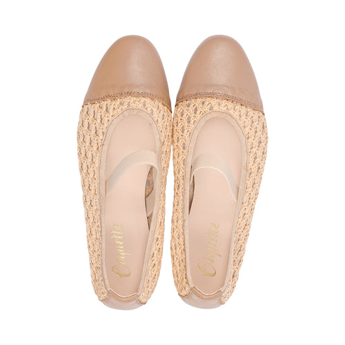 3087P Beige Raffia / Leather S25