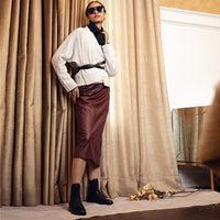 Pansy Black Leather F26