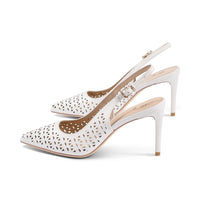 Ally White Perforated Leather S25