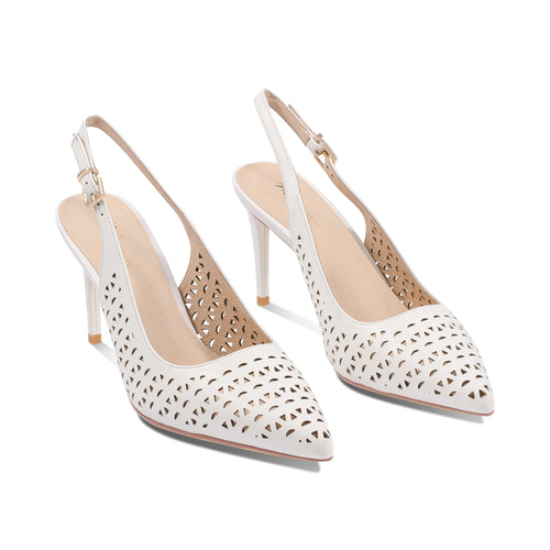 Ally White Perforated Leather S25