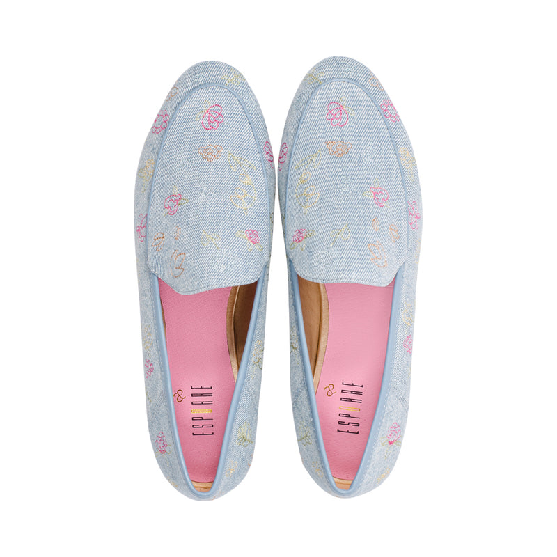 Ava Light Denim Embroidered S25