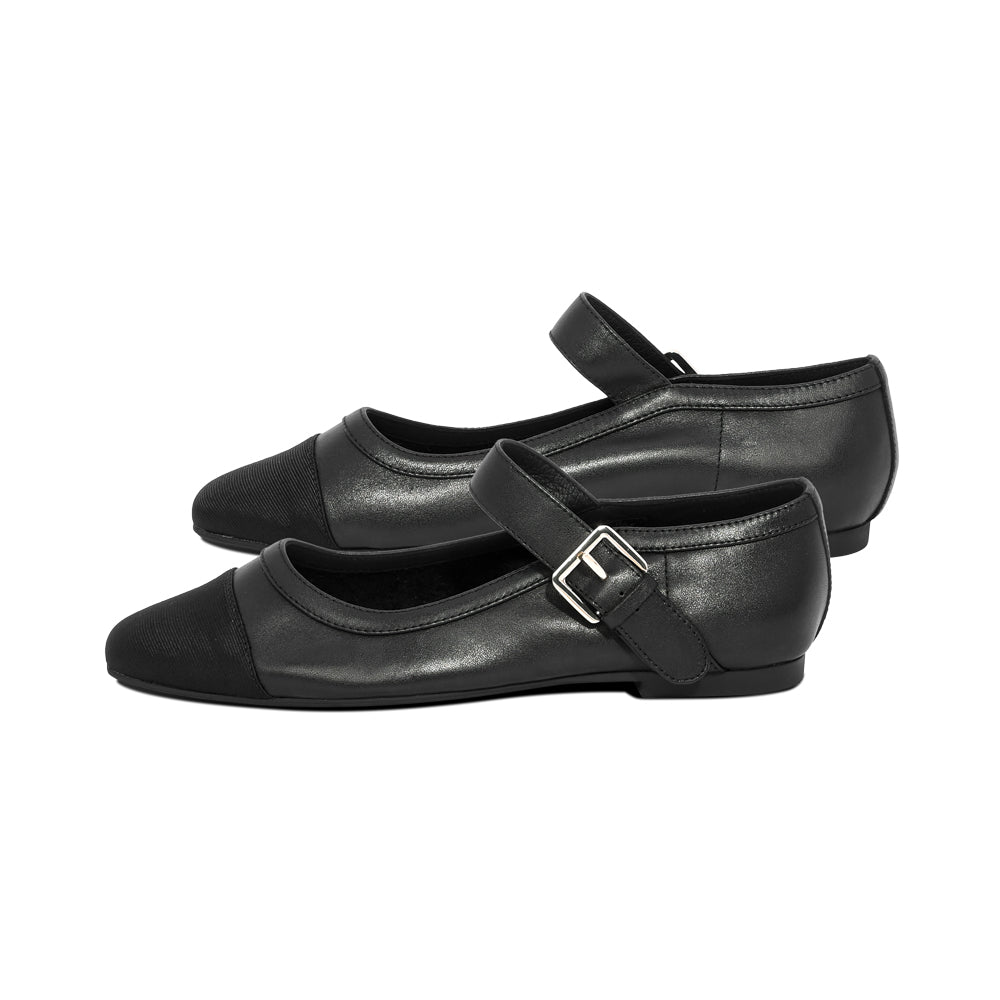Ayala Black Leather / Grosgrain F26