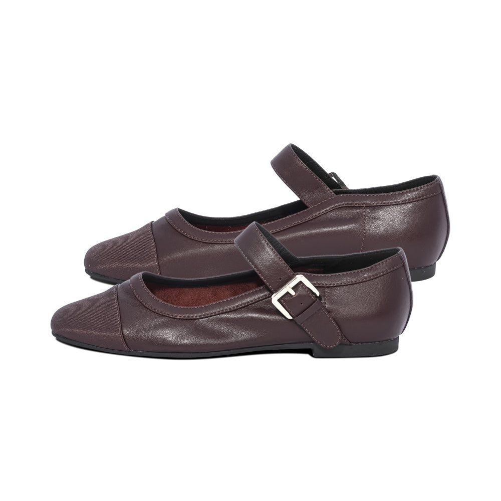 Ayala Chocolate Leather / Grosgrain F26