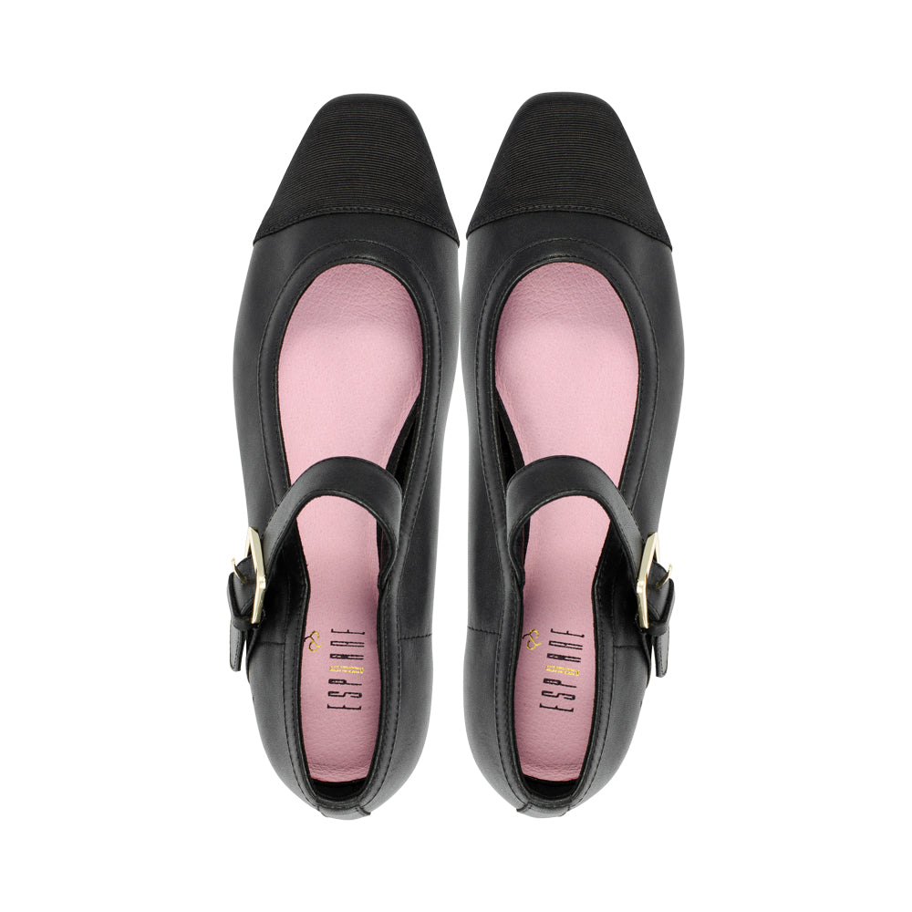 Ayala Black Leather / Grosgrain F26