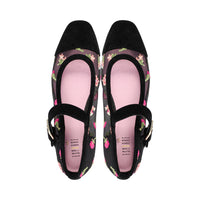 Ayala Black Embroidered Mesh / Leather F26