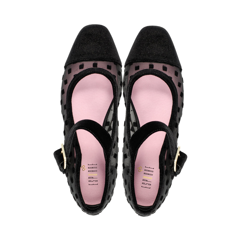Ayala Black Designer Mesh Squares F26