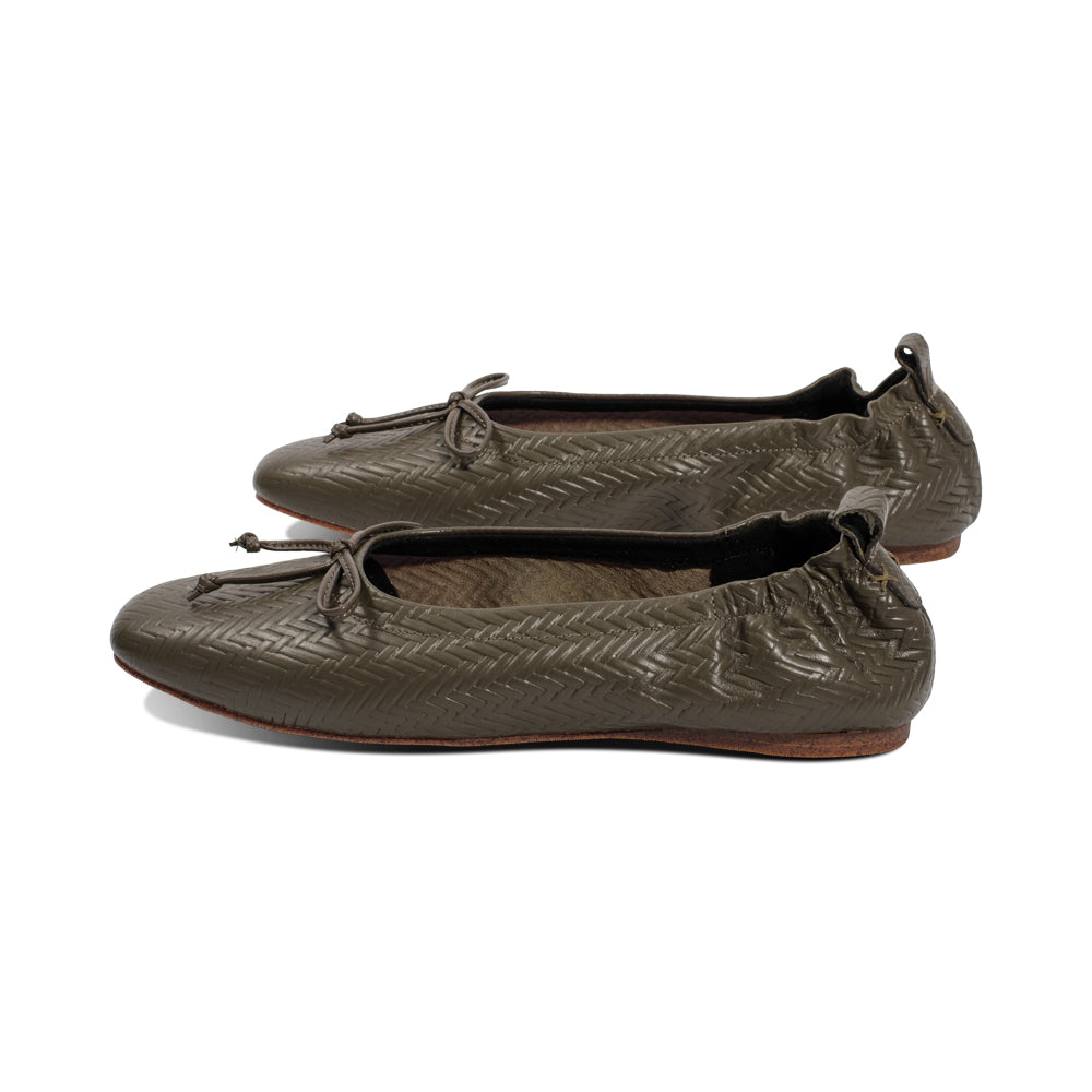 Barney Olive Chevron Leather F25