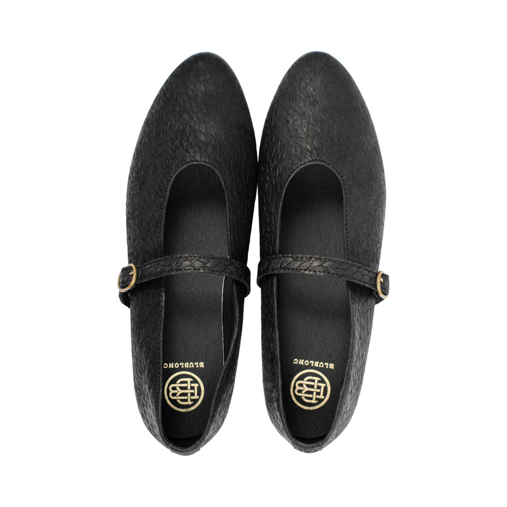 Becky Black Braid Leather F26