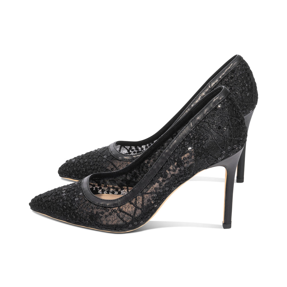 Bliss Black Embroidered Mesh S26