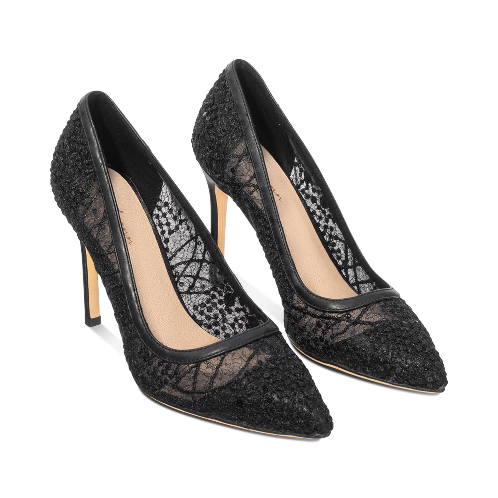 Bliss Black Embroidered Mesh S26