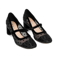 Brana Black Mesh Polka Dots F26